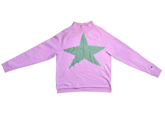 pink n green star crewneck