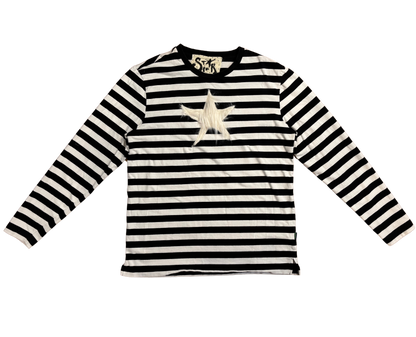 fuzzy star striped long sleeve