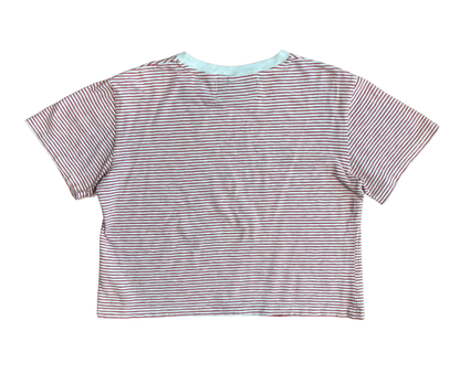 starpwr stripe cropped tee
