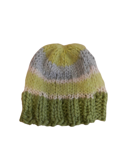 fuzzy knit beanie in melon