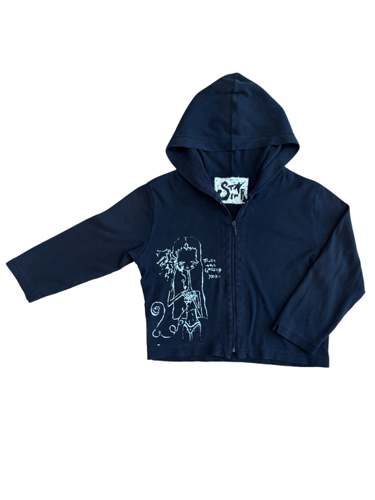 "trust the gossip" cropped zip-up