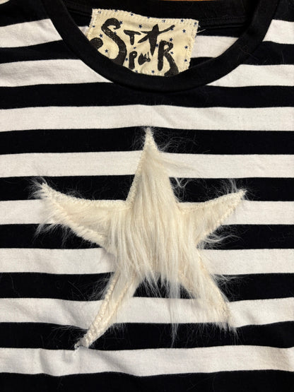 fuzzy star striped long sleeve