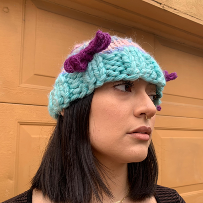 bow knit beanie