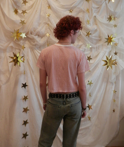 starpwr stripe cropped tee