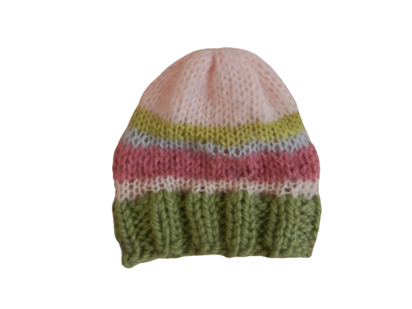 fuzzy knit beanie in sherbet