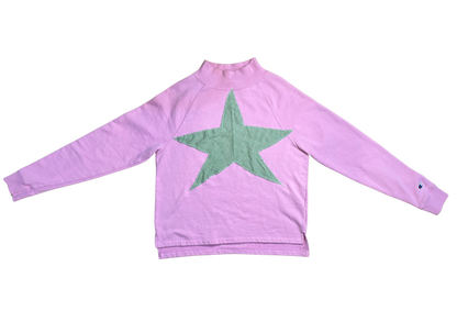 pink n green star crewneck