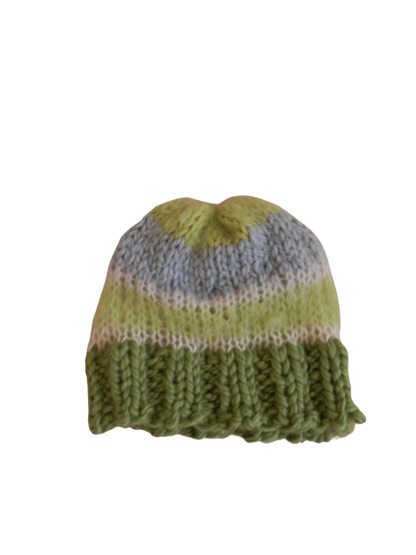 fuzzy knit beanie in melon