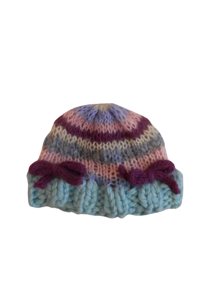 bow knit beanie