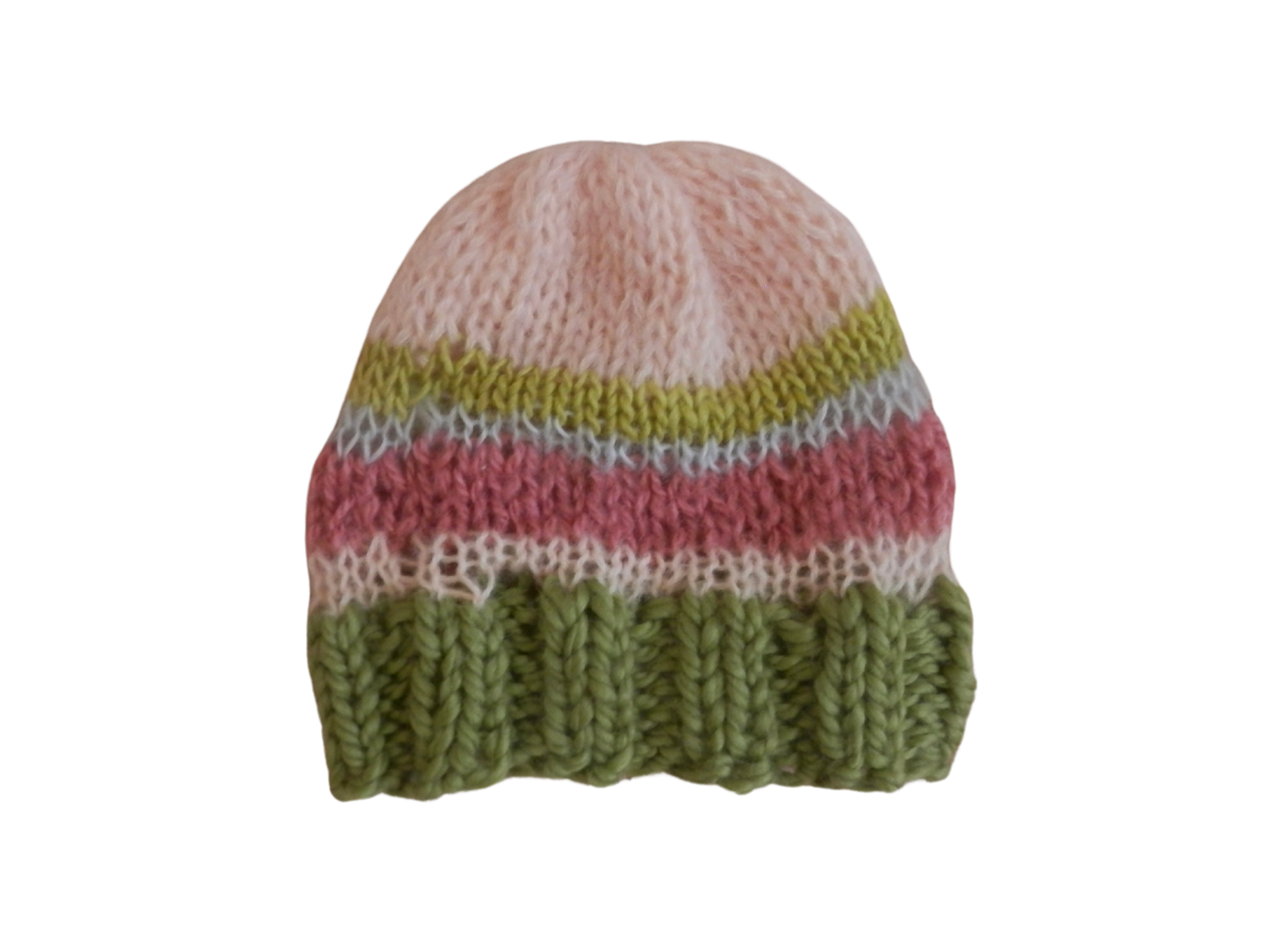 fuzzy knit beanie in sherbet